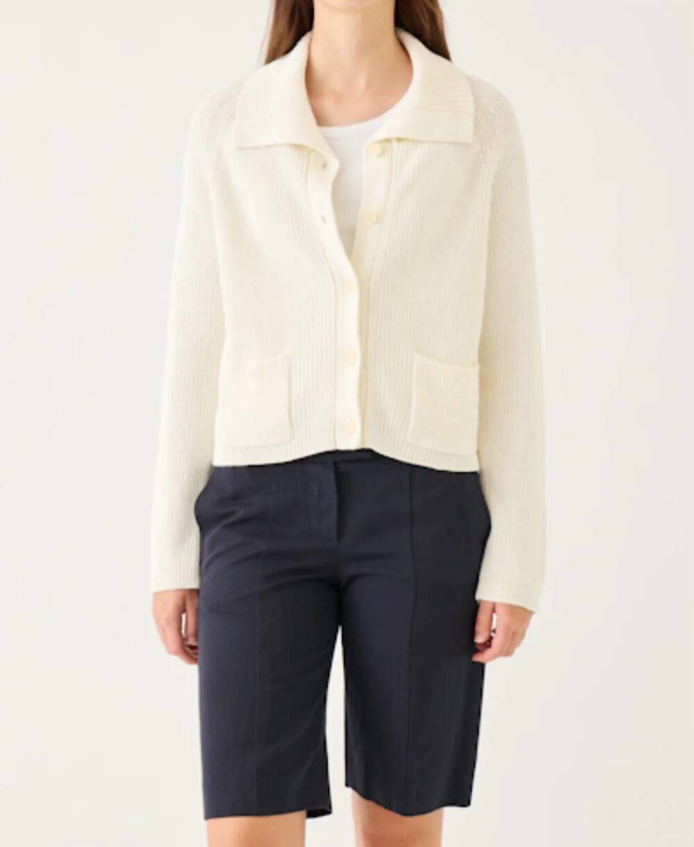 NEW DEMYLEE NEW YORK morgan cotton linen cardigan in natural white